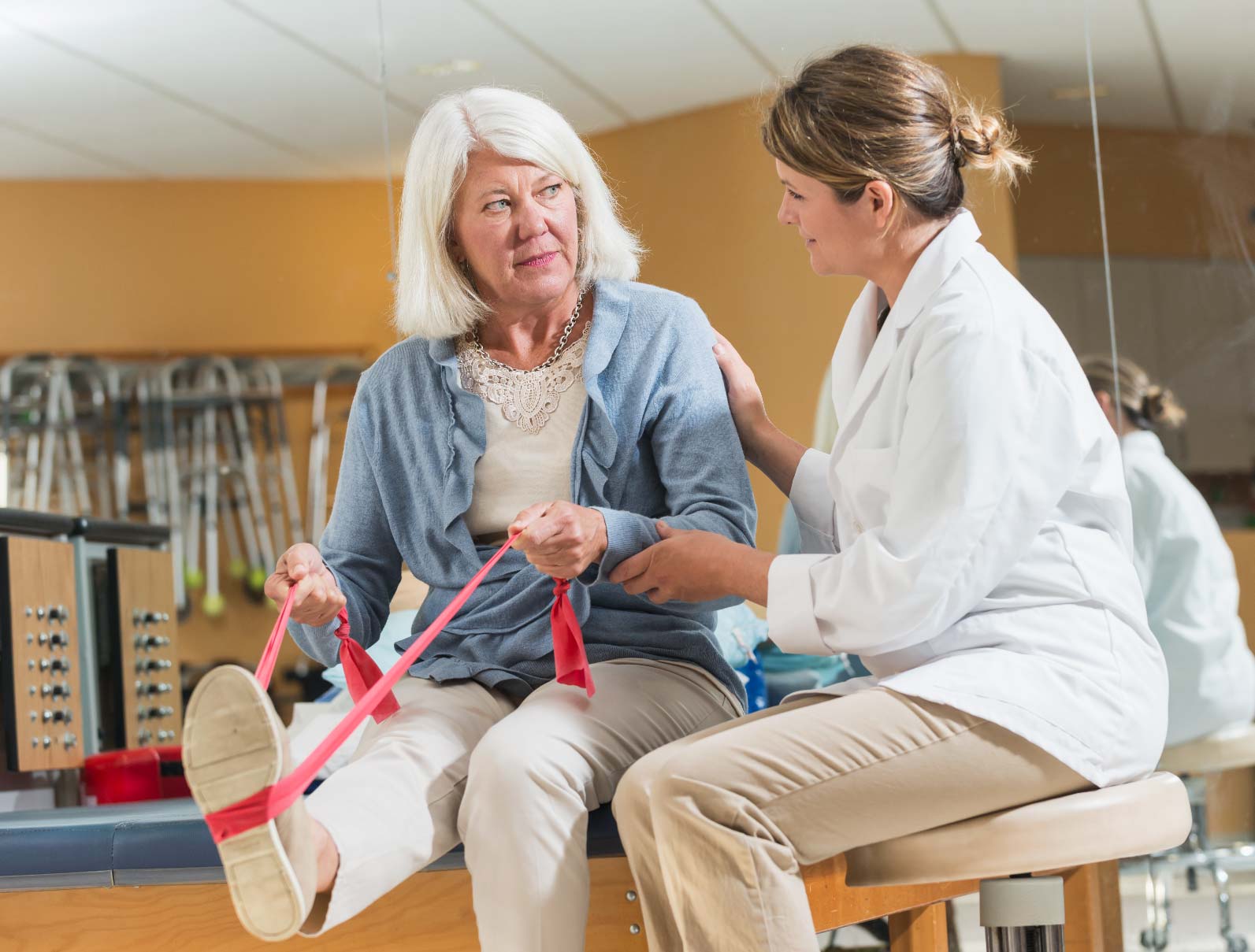 Patient receiving gait analysis